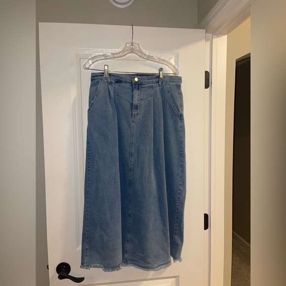 Denim Maxi Skirt - Picture 1 of 3
